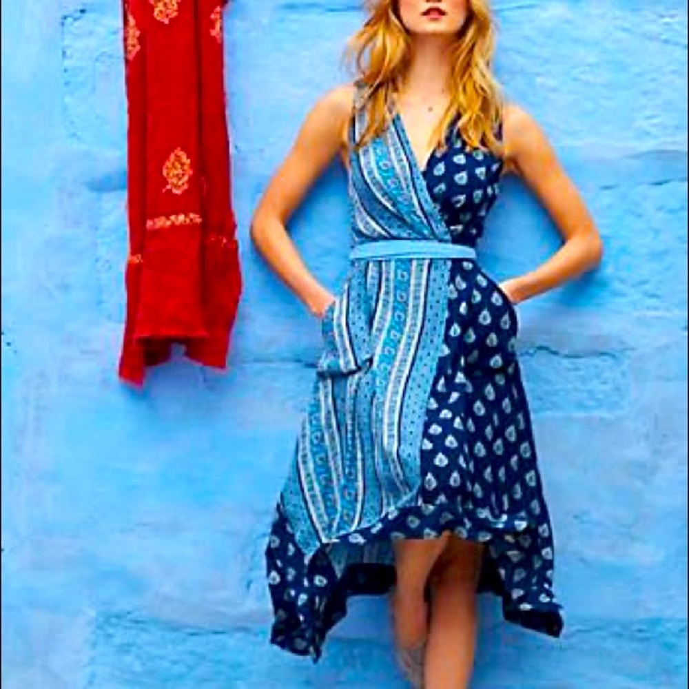 Anthropologie Eclipsed Wrap Dress by Maeve Sz 4